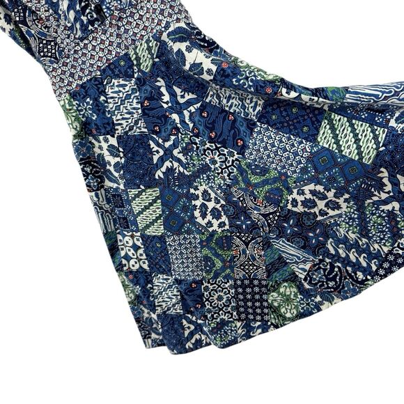 Vintage Sears X-Small Mini Dress Patchwork Sleeveless Tie Neck Womens - Picture 12 of 16